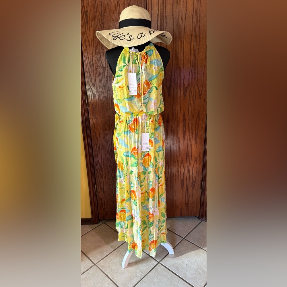 CC California Multicolor Limoncello Rayon Dress NWT - Picture 3 of 6